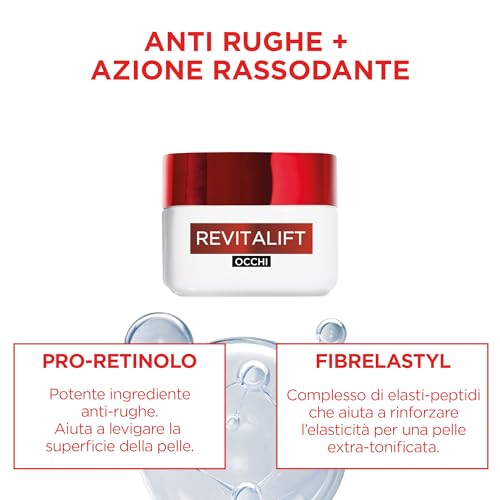 L'Oréal Paris Crema Viso Notte Revitalift, Per Tutti i Tipi di Pelle, Azione Rassodante, Pelle Rimpolpata e Idratata, Arricchita con Elasti-Peptidi e Pro-Retinolo, 50 ml