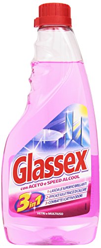 Glassex Ricarica Detergente per vetri con Aceto - 6 pezzi da 500 ml [3 l]