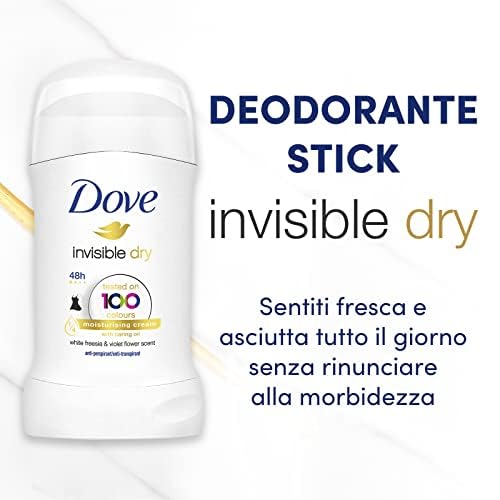 Dove, Deodorante Original Stick, Deodorante Antitraspirante in Stick, con 1/4 Crema Idratante, Protezione Fino a 48 Ore, Deodorante Uomo e Donna, 40 ml