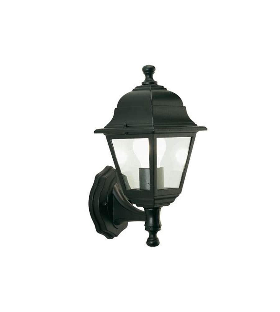 Lanterna A Parete Montante Struttura In Alluminio Pressofuso. Verniciata Nera. Dimensioni: Cm 15X20Xh33.