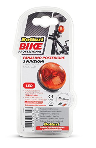 Bottari 96312, Fanalino Posteriore per Biciclette Unisex-Adulto, Rosso
