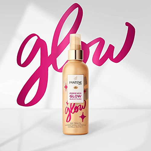 Pantene Pro-V Forever Glow Olio Styling Per Capelli, Tenuta 24h, Lucentezza Suprema, Capelli Nutriti, Blocca Il Crespo, Trattamento Senza Risciacquo, 200ml