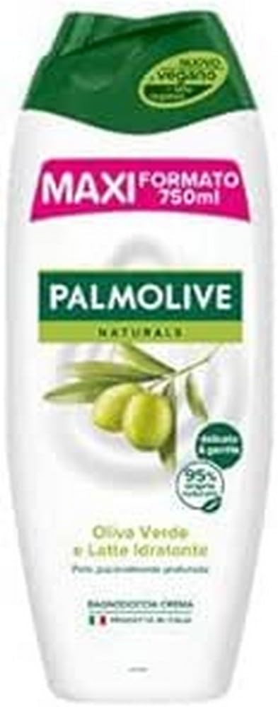 Palmolive Bagnodoccia Crema Naturals Oliva Verde e Latte Idratante, 2x750ml