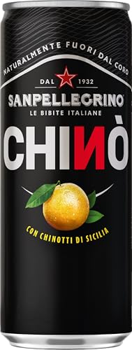 BIBITE SANPELLEGRINO, Chinò, Bevanda Gassata Analcolica, Gusto Chinotto - 24 lattine da 330ml