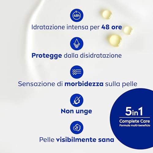 NIVEA Crema Corpo Burro di Cacao 250ml, Crema corpo idratante 48 ore, Crema corpo idratante pelle secca arricchita con Siero Idratazione Intensa, Burro di Cacao & Vitamina E