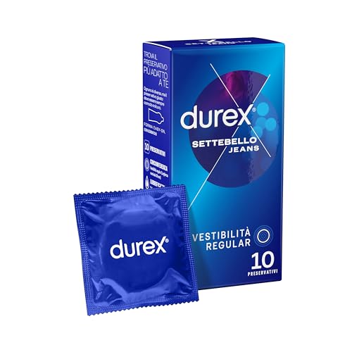 Durex Settebello Jeans Preservativi Easy-On 56mm, 10 Profilattici