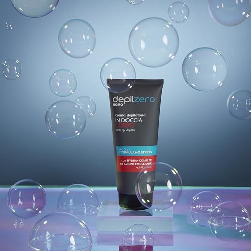 Depilzero - Crema Depilatoria Uomo Sotto La Doccia, Elimina il pelo lasciando la pelle liscia e morbida 200ml