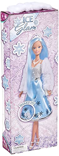 Simba Steffi Love Ice Glam 105733491 - Bambola moderna con giacca di pelliccia e gonna a doppio strato con fiocchi di neve, con accessori