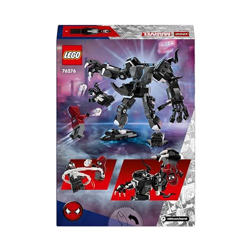 Lego 76276 Marvel Venom Robot Armatura Contro Miles Morales, giocattolo da costruzione con minifigure per ragazzi e ragazze dai 6 anni in su