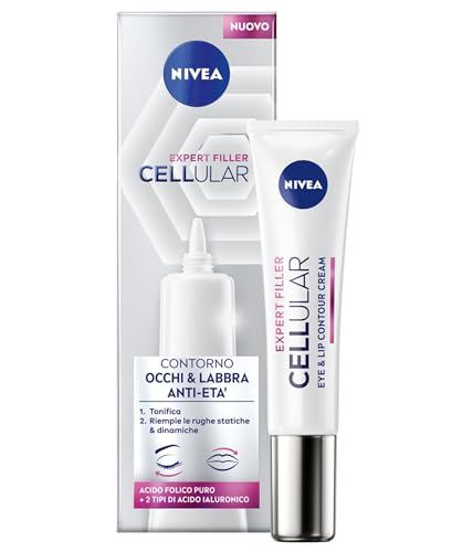 NIVEA CELLULAR EXPERT FILLER Crema Giorno Anti-Età Intensiva SPF 15 50ml, Crema viso antirughe rassodante, Crema viso Acido Ialuronico e Acido Folico Puro, Crema idratante viso anti-age