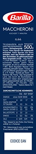 Barilla maccheroni n. 44, 8 Pack (8 x 500 g)