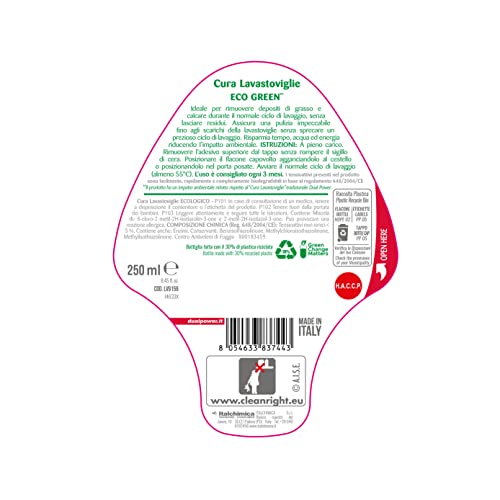 Dual Power Eco Cura Lavastoviglie - Azione Sgrassante e Anticalcare per Lavastoviglie - 250ml
