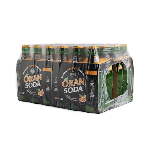 Oransoda Zero | Bevanda Gassata all'Arancia Senza Zuccheri, 4 Confezioni x 6 Bottiglie in Vetro da 20 cl