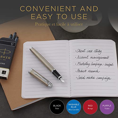 PARKER Quink Ricariche per Penne Stilografiche, Cartucce Lunghe