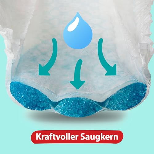 Pampers Pannolini per bambini, taglia 7 (15 kg+), protezione premium, extra large con borsa di protezione e blocco, confezione mensile, 123 pannolini