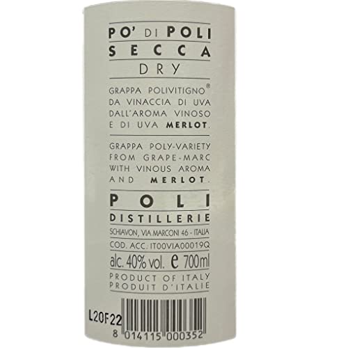 Poli, Grappa PO' Grappa Secca (Merlot) - 700 ml