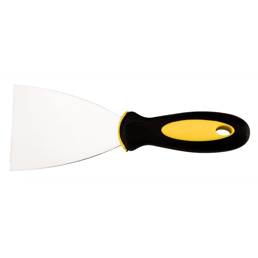 Spatola Per Stuccatori Lama In Acciaio Inox. Manico In Gomma Antiscivolo Ergonomico.