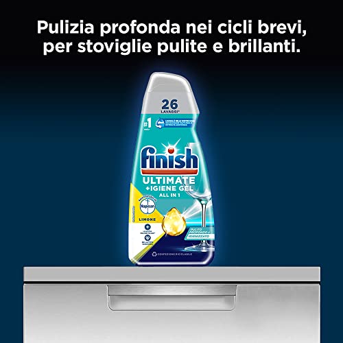 Finish Quantum +Igiene Gel Detersivo per Lavastoviglie Liquido con Potere di Napisan