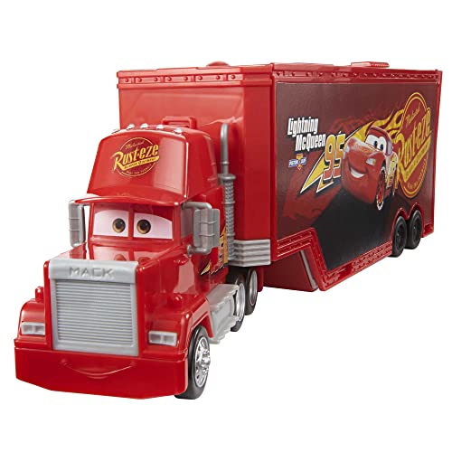 Mattel Disney Pixar Cars - Mack Trasformabile Playset, Giocattolo 2 in 1 con Camion e Officina per la Messa a Punto, con Lanciatore, Ponte, Giocattolo per Bambini 3+ Anni