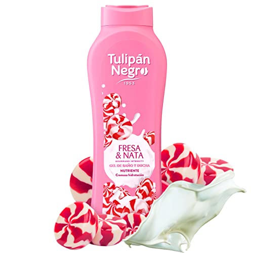 Black Tulip Shower Gel di fragole e panna, rosa, dolci, 720 millilitri