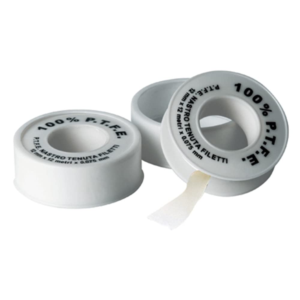 CG94 Nastro Teflon 1/2" x 12 mt. Spessore 0,075 – Sigilla Raccordi Filetti Idraulici Riparazioni Idrauliche