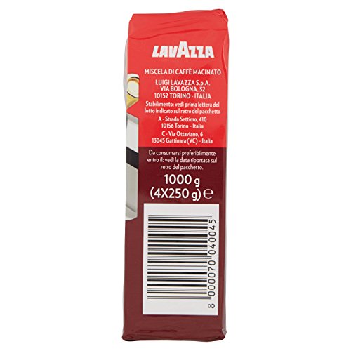 Lavazza Caffè Macinato Crema e Gusto Ricco Tostatura Scura - Confezione da 1 Kg