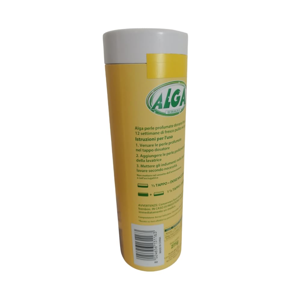 ALGA BIO - Perle Profumate per Bucato Profumo Lavanda, Fragranza Intensa e Duratura fino a 12 Settimane, Vegano, Adatte a Tutti i Tessuti 275g