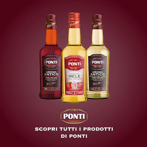 Ponti, Aceto di Vino Classico Bianco, Realizzato con Vini Selezionati, Ideale per Accompagnare Verdure Crude e Cotte, Acidità 6%, 100% Made in Italy, 12 Bottiglie in PET da 1L