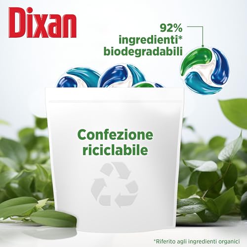 Dixan DISCS 4in1 Classico Detersivo Lavatrice (28 Lavaggi), Capsule lavatrice per una pulizia profonda del bucato e freschezza igienica per la lavatrice, Rimuove le macchie da 20°C