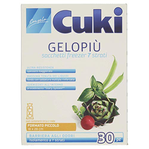 Cuki Sacchetti Freezer Gelopiù, 18 x 28 Cm, 30 Pezzi