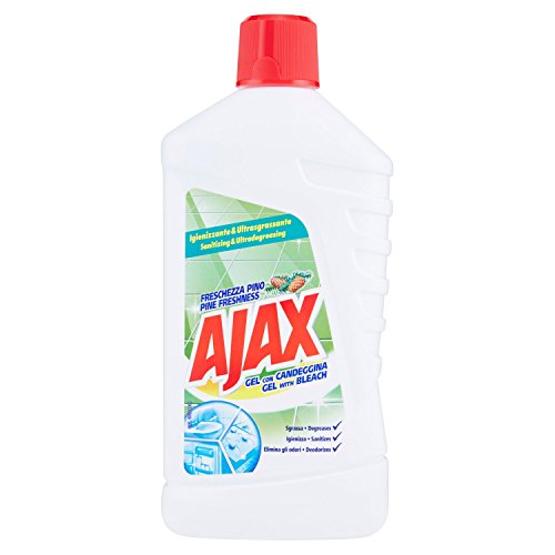 Ajax - Gel con Candeggina, Freschezza Pino Sgrassa, Igienizza, Elimina gli Odori - 6 pezzi da 1 l [6 l]