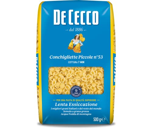 De Cecco - Conchigliette Piccole, Pasta di Semola di Grano Duro - 6 pezzi da 500 g [3 kg]