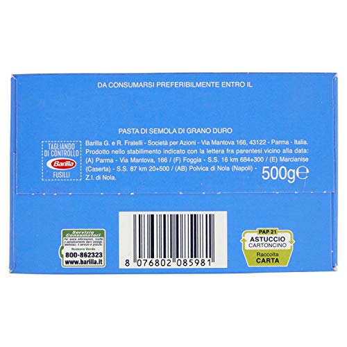 Barilla - Fusilli, n.98 - 6 pezzi da 500 g [3 kg]