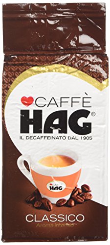 Hag - Caffè Macinato Decaffeinato Gusto Classico - Miscela Caffè per Moka - 16 Confezioni - Pacco da 250 gr