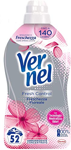 Vernel Fresh Control Ammorbidente Lavatrice con Neutralizza Odori, Freschezza Floreale, adatto Anche alle Pelli Sensibili, 1300ml