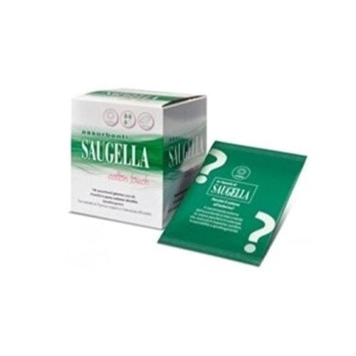 SAUGELLA PROTEZIONE NOTTE E GIORNO 40 PROTEGGI SLIP + 12 ASSORBENTI NOTTE CON ALI IN COTONE 100% IPOALLERGENICO