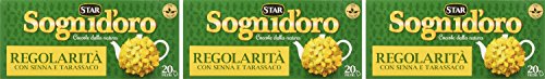 Sognid'Oro - Regolaritã , Tisana Con Inulina - 3 confezioni da 20 filtri [60 filtri]