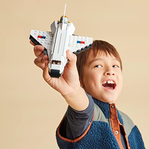 Lego 31134 Creator 3in1 Spaceshuttle Spielzeug zum Astronauten zum Raumschiff, Konstruktionsspielzeug für Kinder, Jungen, Mädchen ab 6 Jahren, kreative Geschenkidee