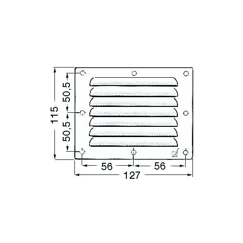 MARINOX Ventilazione latta kieme Ventola metallo 127 X 230 mm Niro