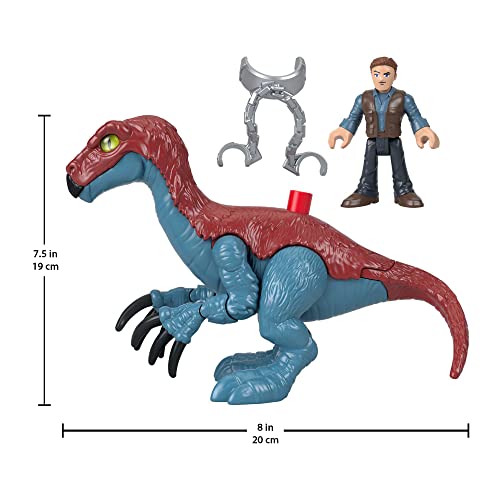 Imaginext Jurassic World Dominion Therizinosaurus Dinosaur & Owen Grady 3-Piece Poseable Figure Set for Preschool Kids Ages 3 and Up