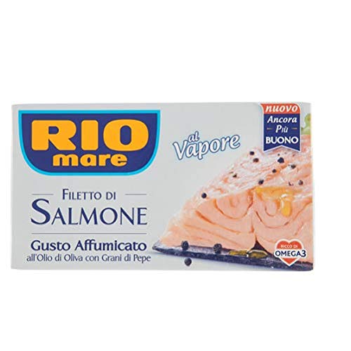 Rio Mare Salmone Affumicato - Filetto di salmone in olio d'oliva affumicato con pepe, 125 g