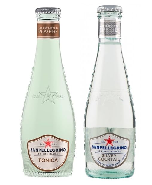 Confezione da 48 confezioni di test San Pellegrino Silver Cocktail Bevanda alcolica + Tonica Rovere Bevanda 20 cl monouso in vetro
