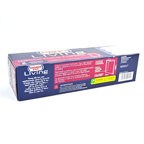 Sacchetti Antipolvere per Coperte e Piumoni - Organizza il Tuo Armadio e Proteggi la Biancheria - 2 Buste Trasparenti 80x108cm - Domopak Living