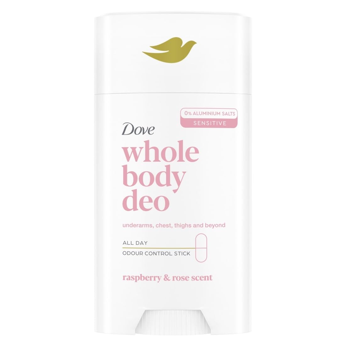 Deodorante Dove Stick Whole Body Deo 75ml, Deodorante per Tutto il Corpo, Profumo di Lamponi e Rosa, Protezione dagli Odori fino a 24 ore, Dermatologicamente Testato, Ginecologicamente Testato