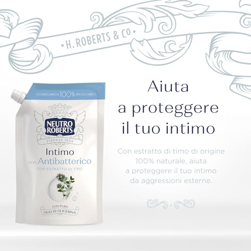 Neutro Roberts Ecoricarica Detergente Intimo, Ricarica Detergente per l'Igiene Intima con Camomilla, 100% Naturale, Adatto a Pelli Sensibili, per Donne e Bambini, Flaconi da 400 ml