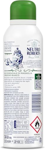Neutro Roberts, Deodorante Spray Essenze Italiane, Senza Sali di Alluminio, Zero Macchie, Deodorante Donna e Uomo, 200 ml