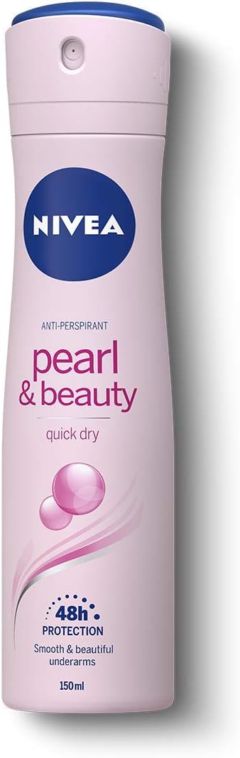 NIVEA Deodorante Spray Pearl & Beauty 6 x 150 ml, Deodorante donna per una protezione 72h, Deo spray antitraspirante con Estratti di Perla e Olio di Avocado per una pelle liscia e luminosa