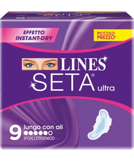 ASSORBENTI LINES SETA ULTRA LUNGO CON ALI 6 CONFEZIONI DA 9 PEZZI (6)