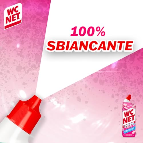 Wc Net - Candeggina Gel Profumata, Detergente per Sanitari e Superfici, Azione Sbiancante e Igienizzante, Fragranza Flower Fresh, 700 ml x 4 Confezioni