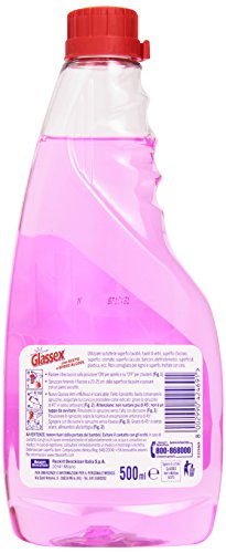 Glassex Ricarica Detergente per vetri con Aceto - 6 pezzi da 500 ml [3 l]